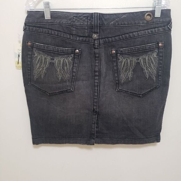 Free People Black Denim Mini Skirt Womens 30 - Picture 6 of 12
